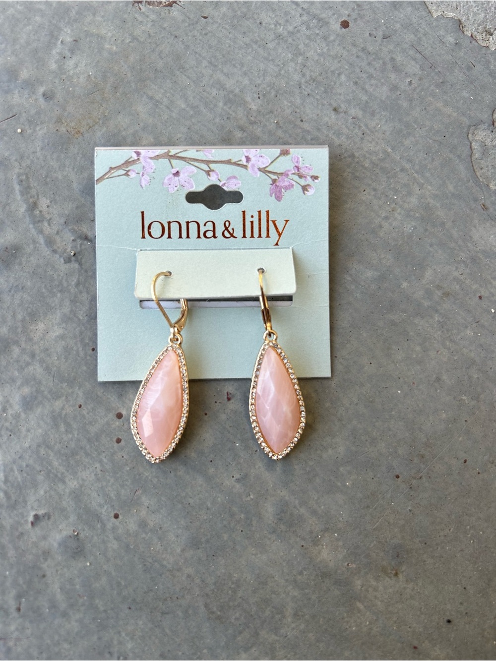 lonna & lilly Blush Pink Teardrop Dangle Earrings